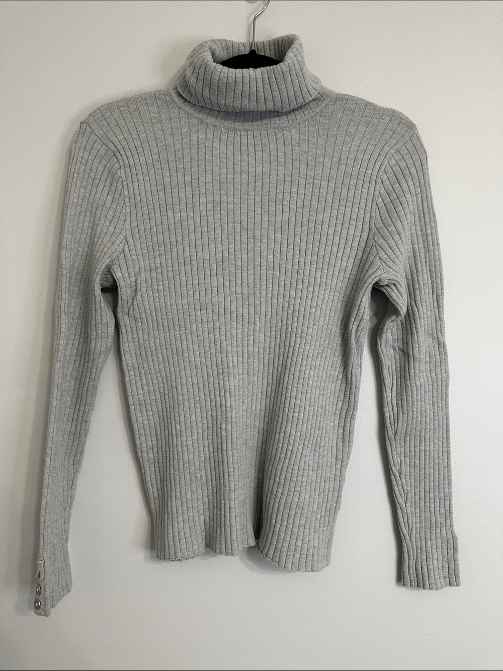 croft & barrow Gray Ribbed Turtleneck Sweater